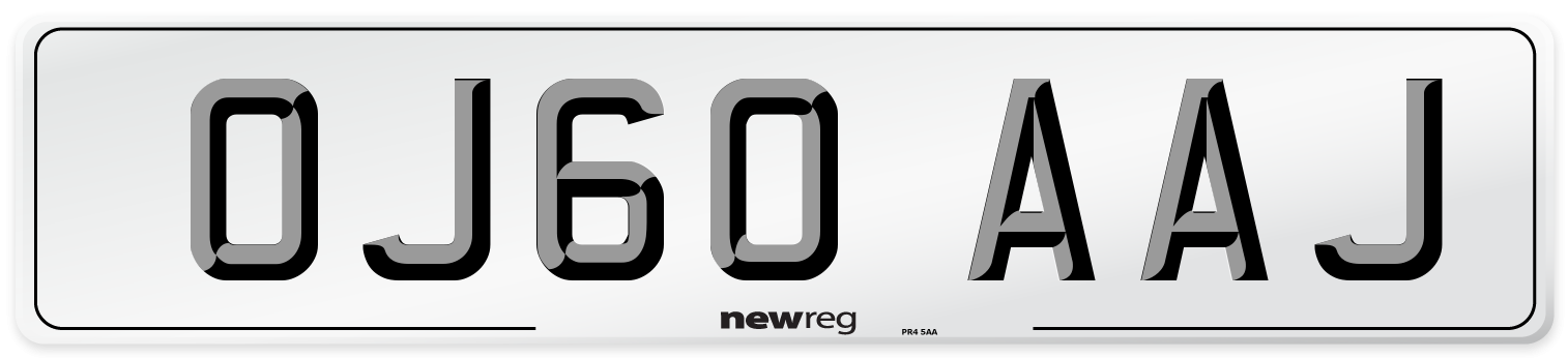 OJ60 AAJ Number Plate from New Reg
